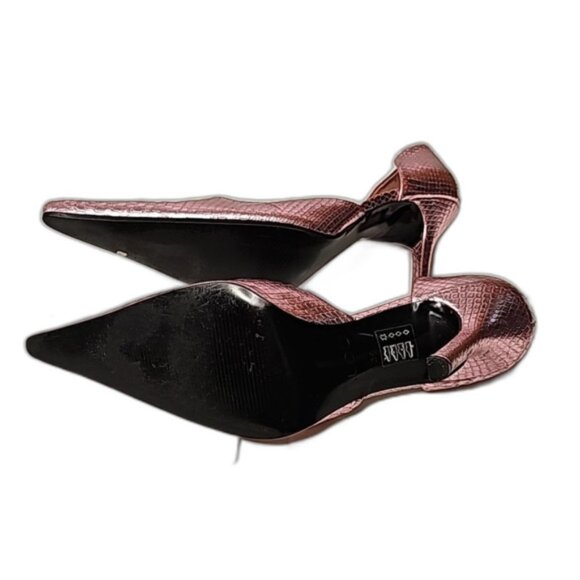Heels by Aldo Snake Skin Style Leather Pointed Toe Pink Chromatic Size 39=8.5 US - Picture 8 of 11